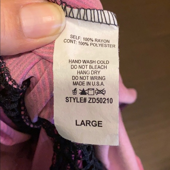 Zouk:Geometric print maxi dress pink /black large - Picture 4 of 5